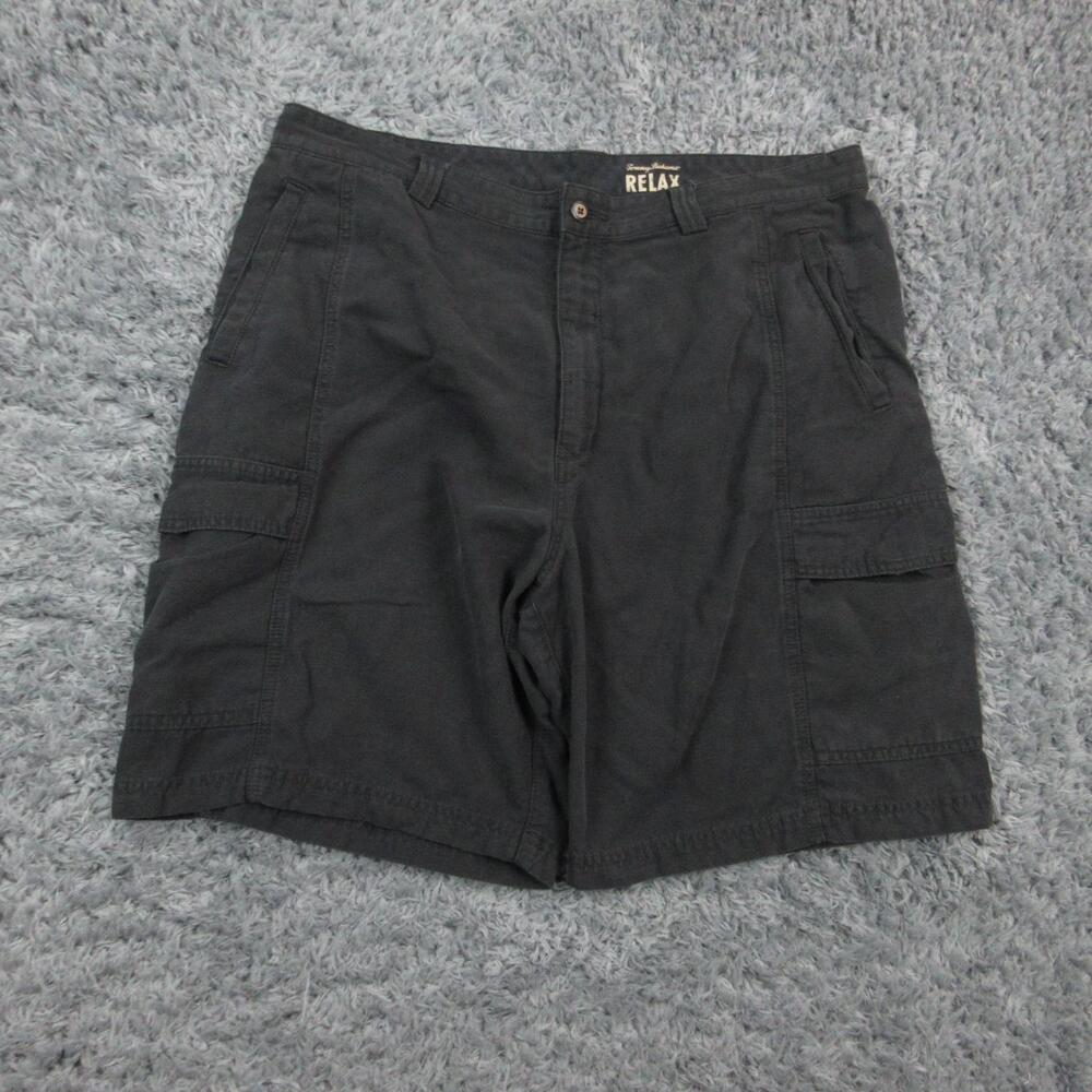 Tommy Bahama Relax Cargo Shorts Mens 38 Black Cotton Blend Casual Chino 38x9*